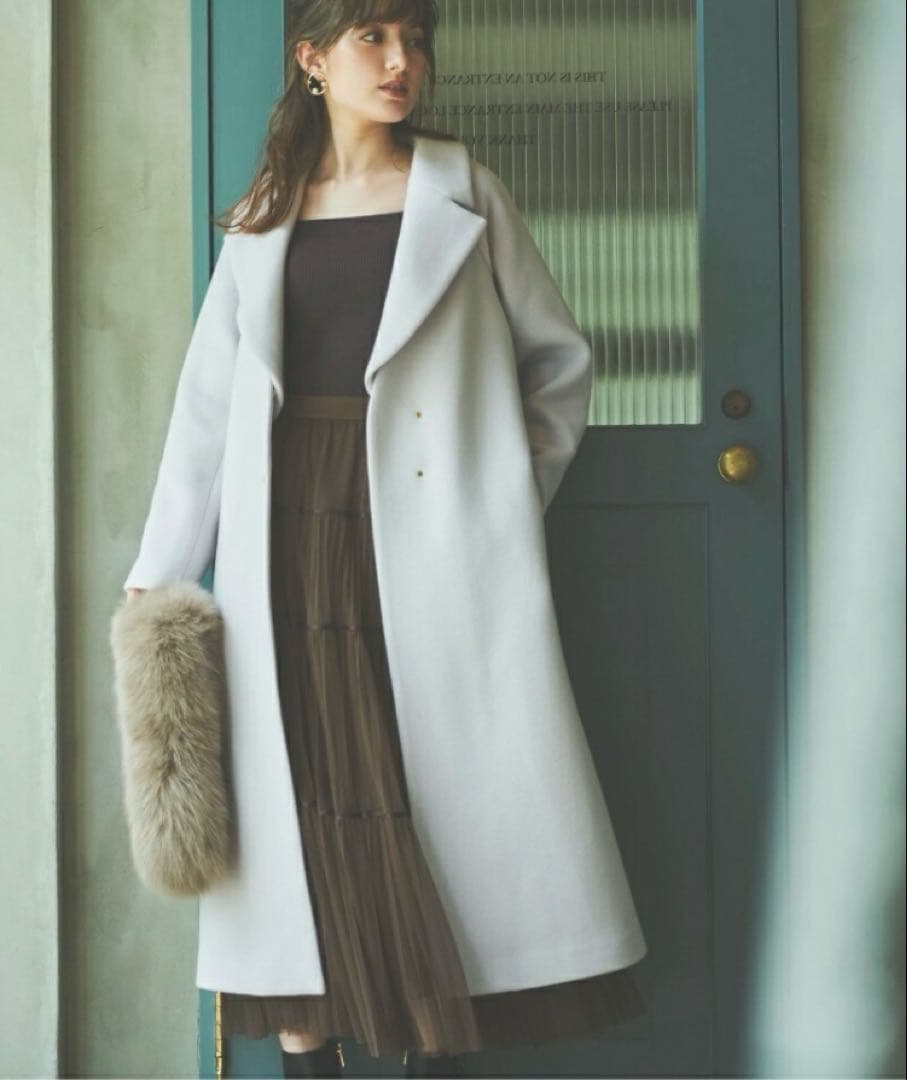 【即購入⭕️】ファーティペット付フレアチェスターコート【ノエラ】