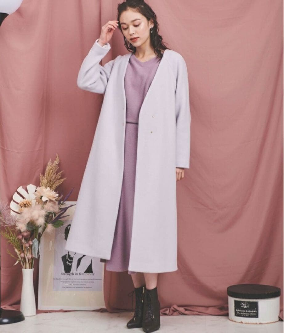 【即購入⭕️】ファーティペット付フレアチェスターコート【ノエラ】