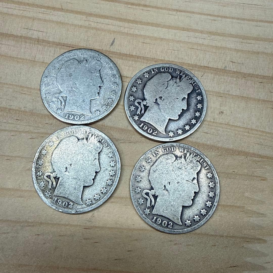 Y*様 1902年 アメリカ バーバー ハーフダラー 4枚セット