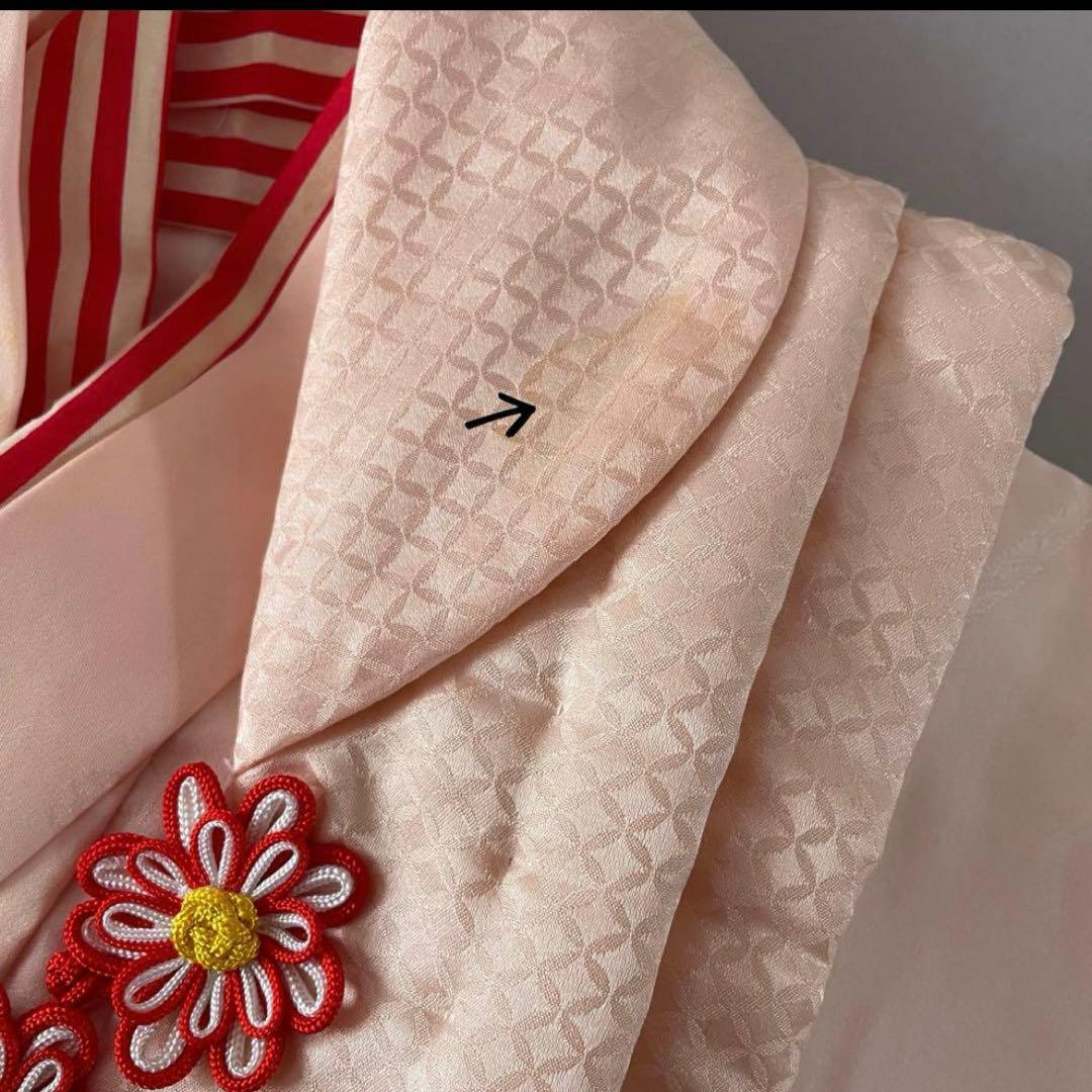 七五三3歳　お着物　赤　正絹　ヴィンテージ