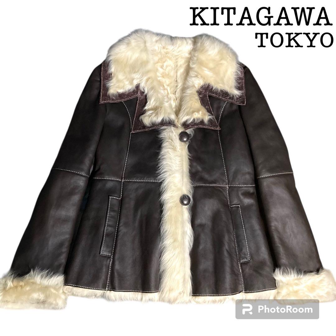 【希少】レザージャケット 羊革 フォックスファー ブラウン 北川 東京 11号