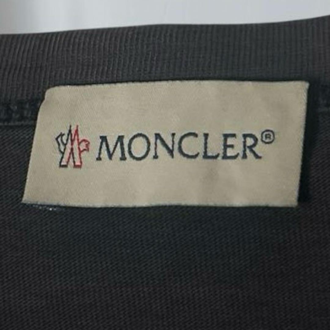モンクレール　ブラック刺繍ロゴTシャツ　XL