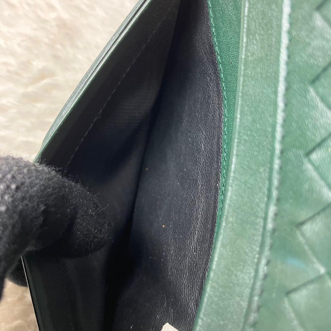 ボッテガヴェネタ✨イントレチャート 本革 レザー ダークグリーン 長財布