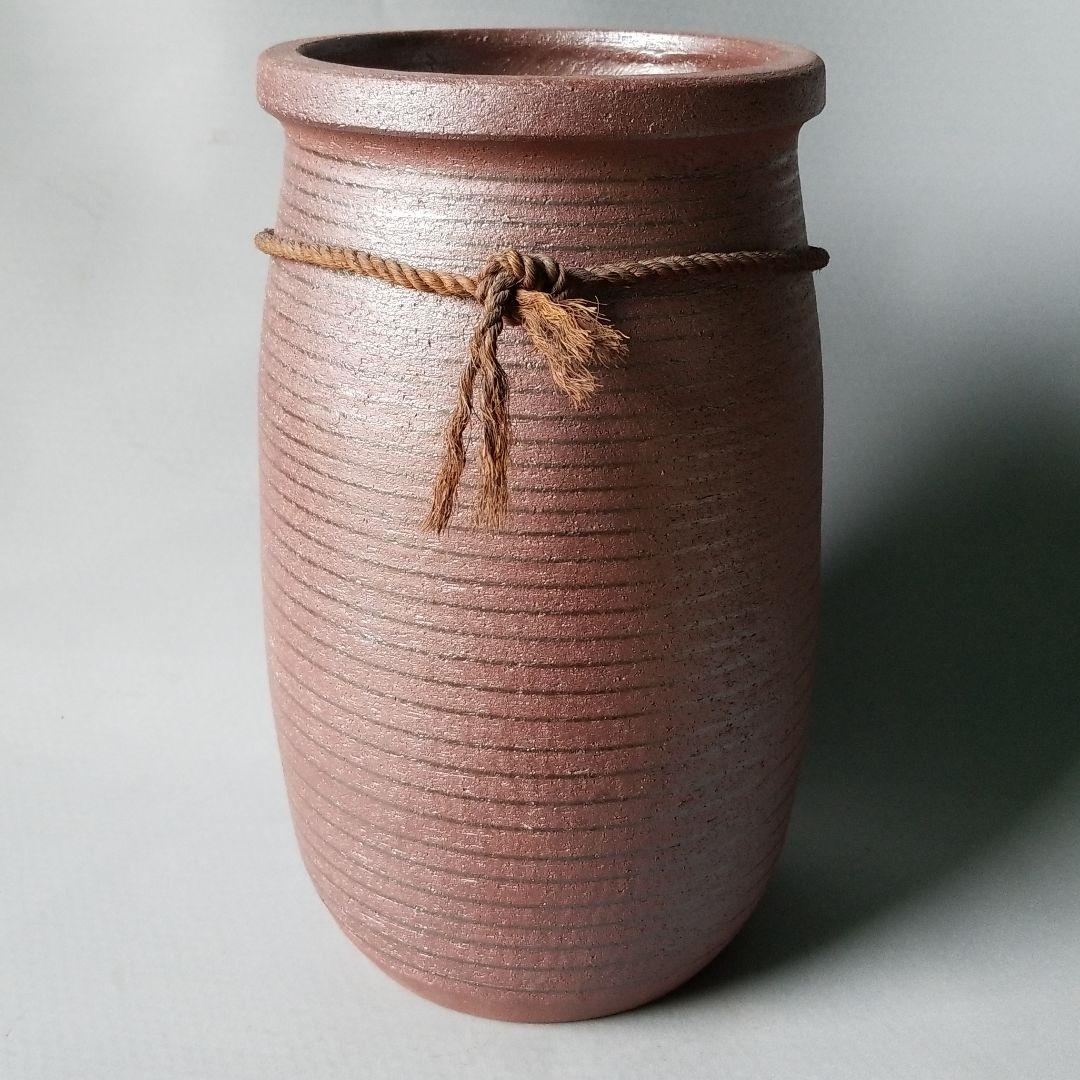 信楽焼傘立て  シュロウ縄付き 高さ４６cm