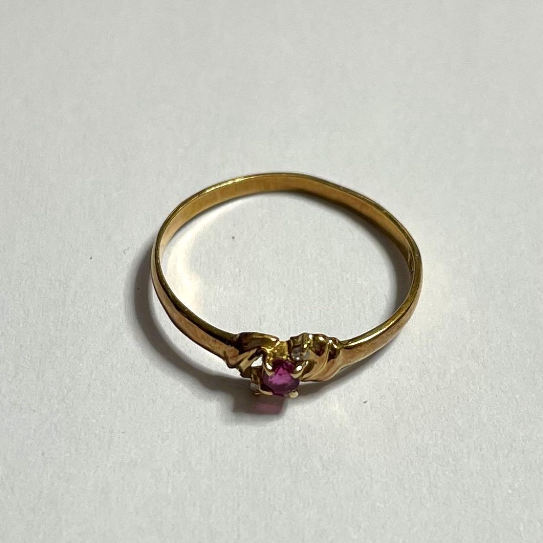 18K ルビー ダイヤモンド リング 9号 TAKE-UP