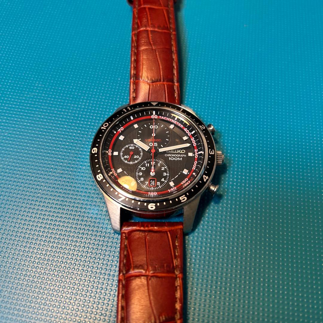 セイコー クロノグラフ レザーバンド 時計