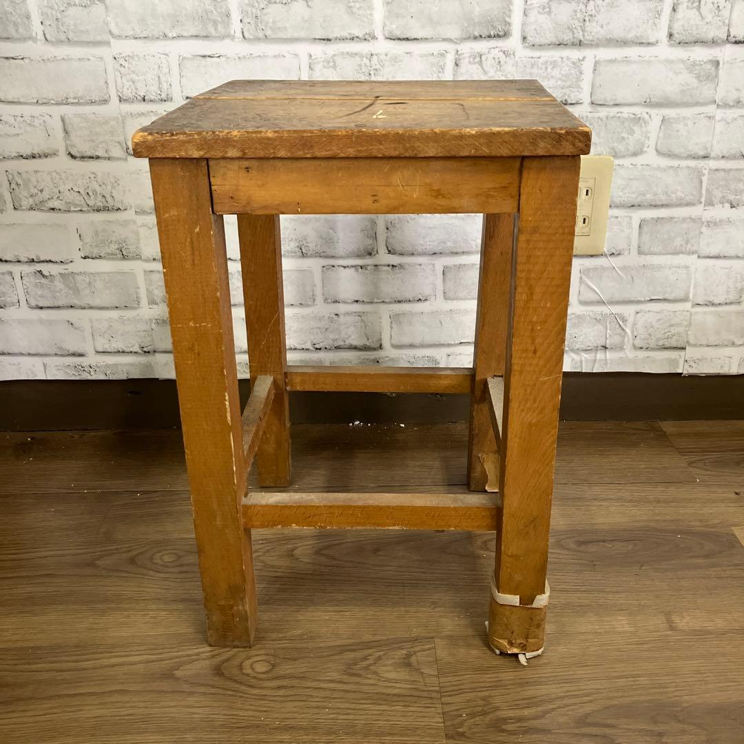 A-3 アンティーク 木製スツール 図工椅子 レトロ 飾り台 ヴィンテージ古家具