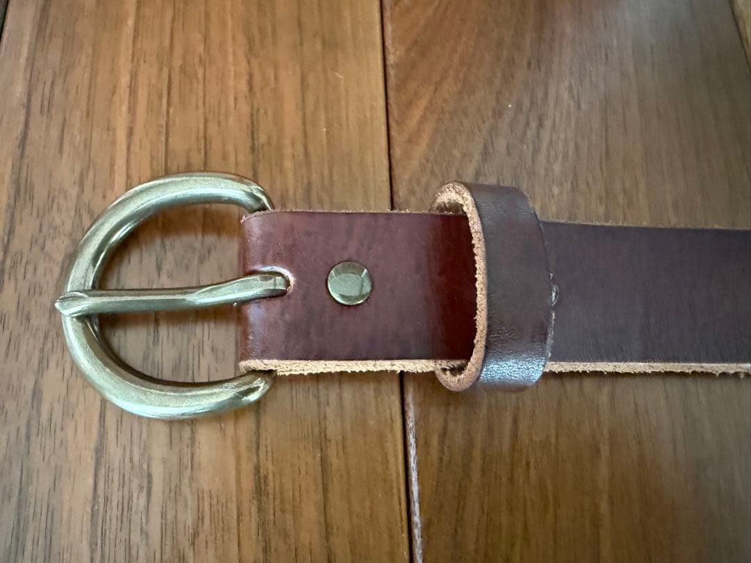 RRL ヴィンテージ加工 プレーンベルト ダークブラウン 34インチ