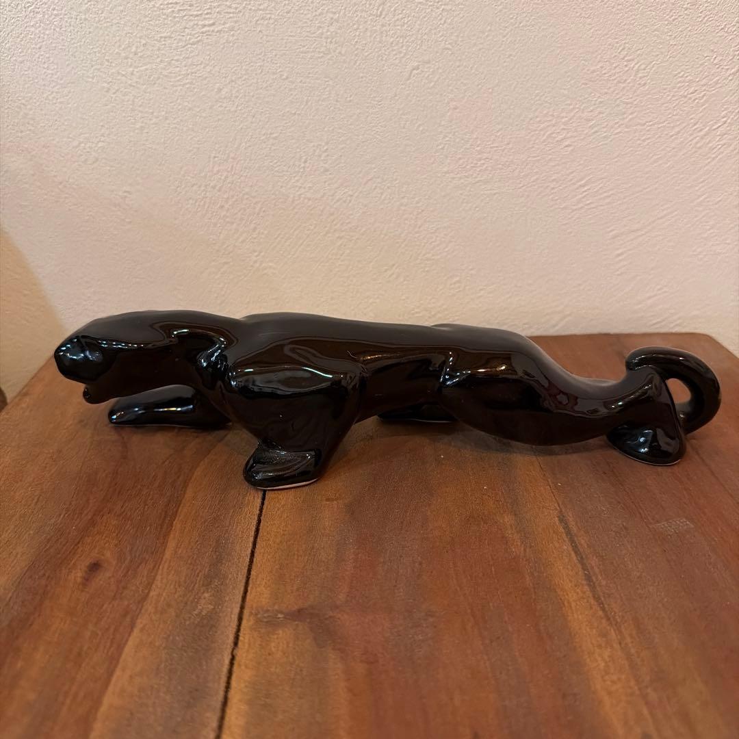 ブラックパンサー 陶器　置物　ミッドセンチュリー　ヴィンテージ　50-60s