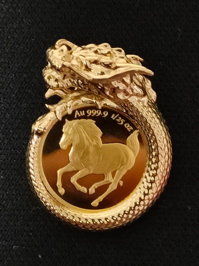 18Kドラゴン枠　馬25/1onz　ネックレストップ