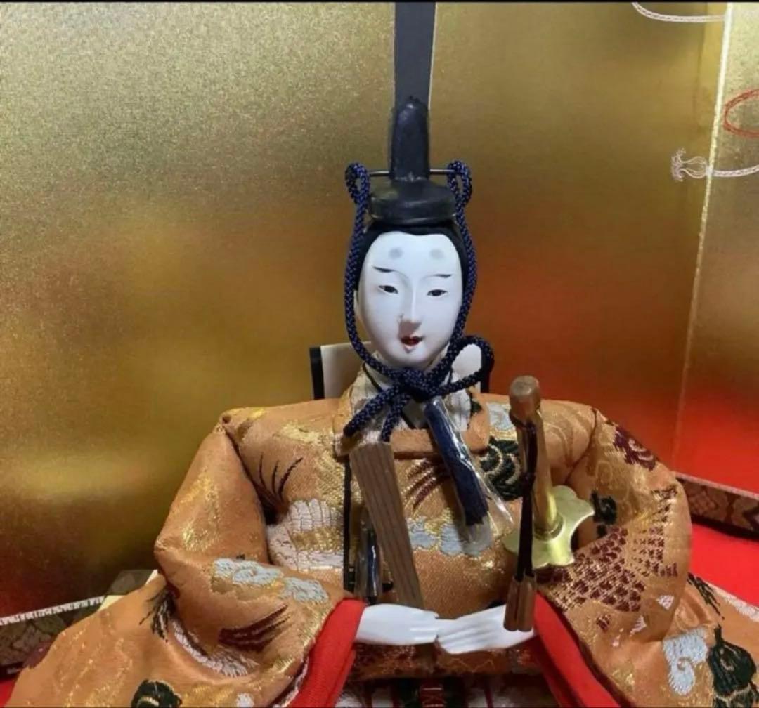 【古い親王飾り】【木製‼️台座付き】古雛飾りコレクションーけ