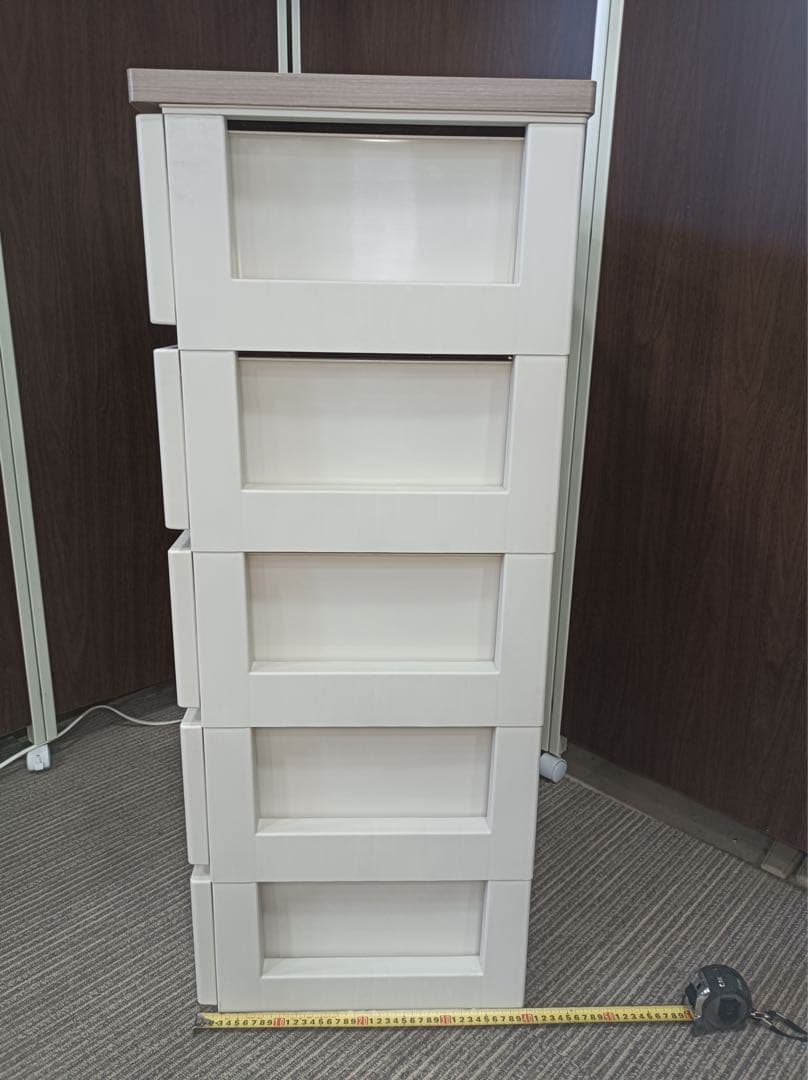 [八5239] 5段衣装ケース　プラケース