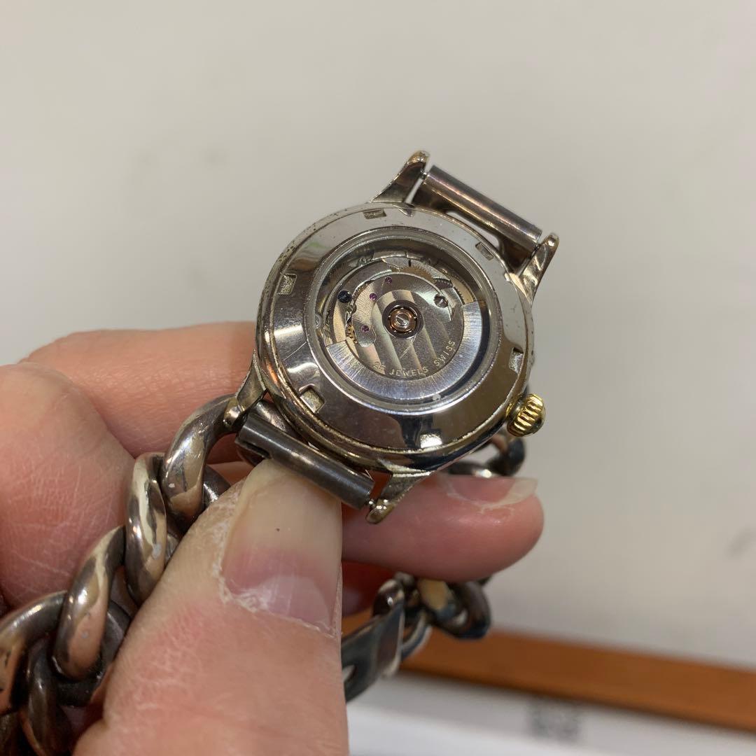 【希少】Clio blue クリオブルー 自動巻き シルバー925 時計 裏スケ