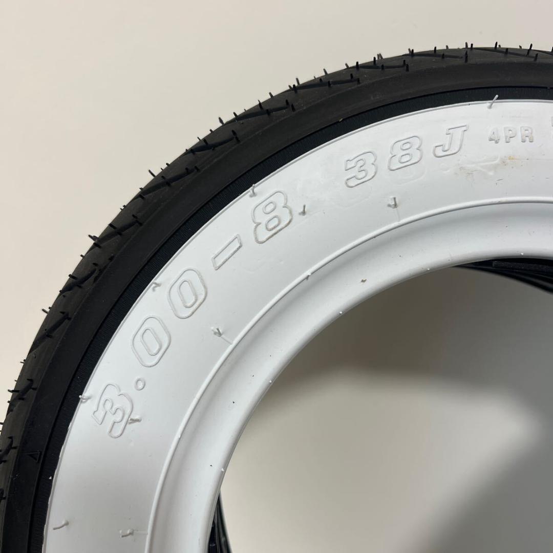 ホワイトリボンタイヤ 3.00-8 2本セット(モンキー DAX モトコンポ )