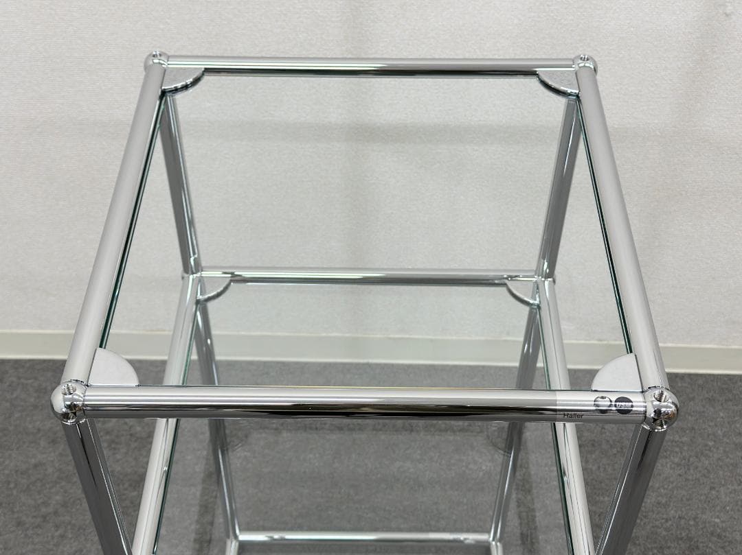 正規品!ほぼ未使用品■USMハラー■スリム　オープンシェルフ　1列2段　ガラス