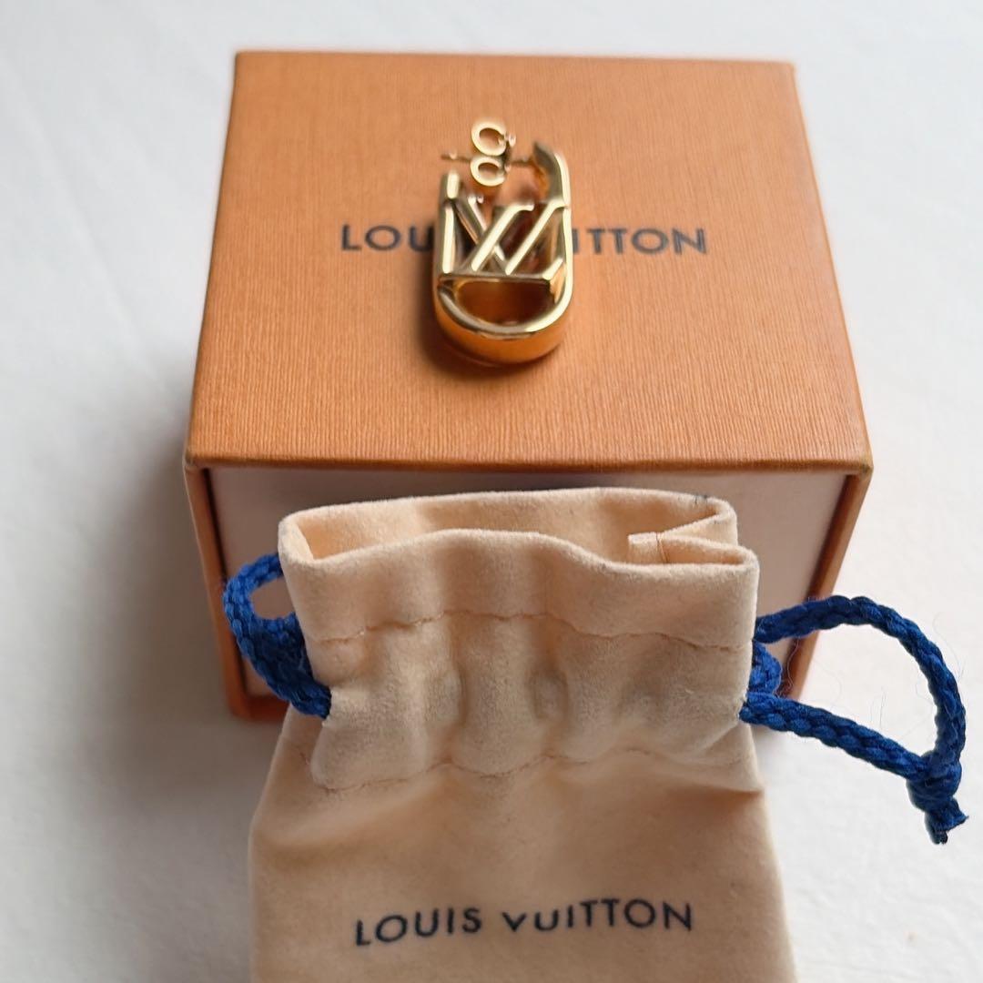 【美品】 ルイヴィトン ピアス フープマイLVチェーン M01140 片耳