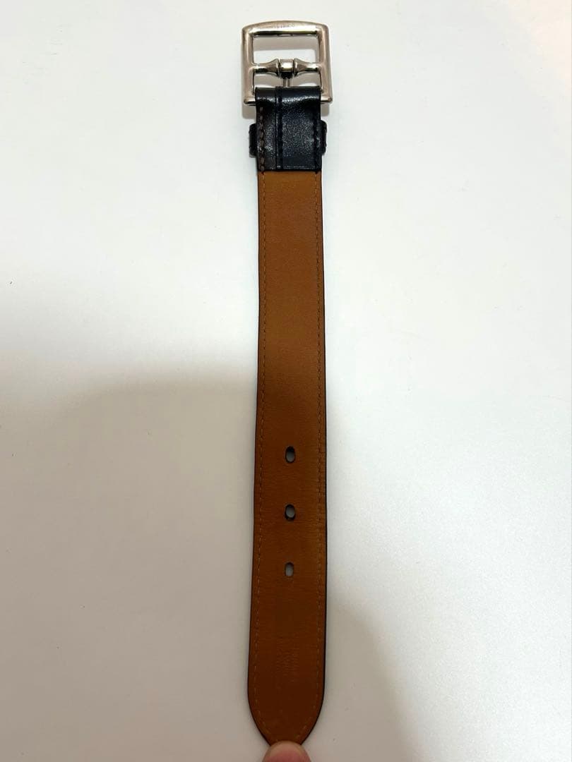 【美品】HERMES Etriviere レザー ブレスレット バングル
