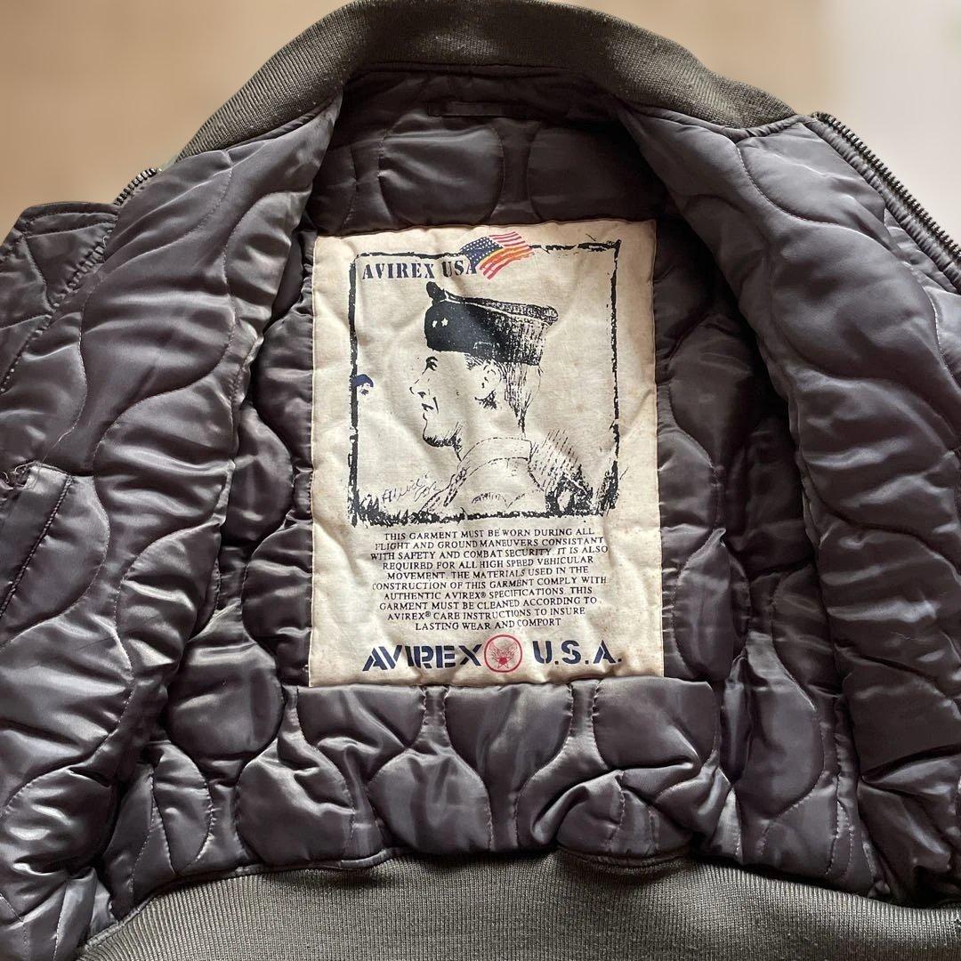 ラ*ん様 AVIREX MA-1ジャケット 刺繍Johnny U.S.A オリー