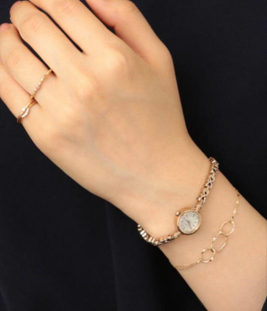 agete アガット スクリュー ツイスト オーバルブレスレット K10YG