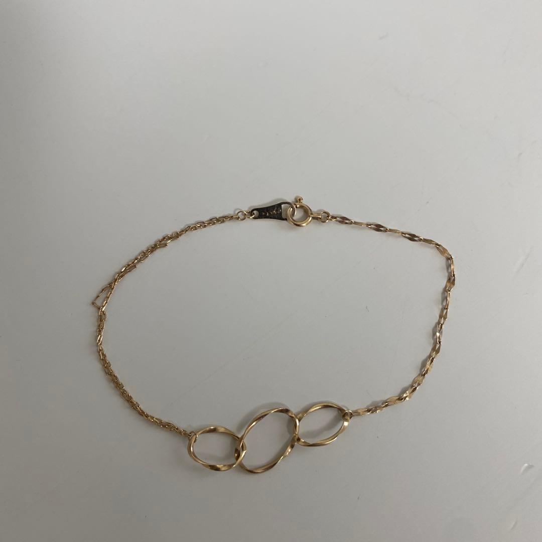 agete アガット スクリュー ツイスト オーバルブレスレット K10YG