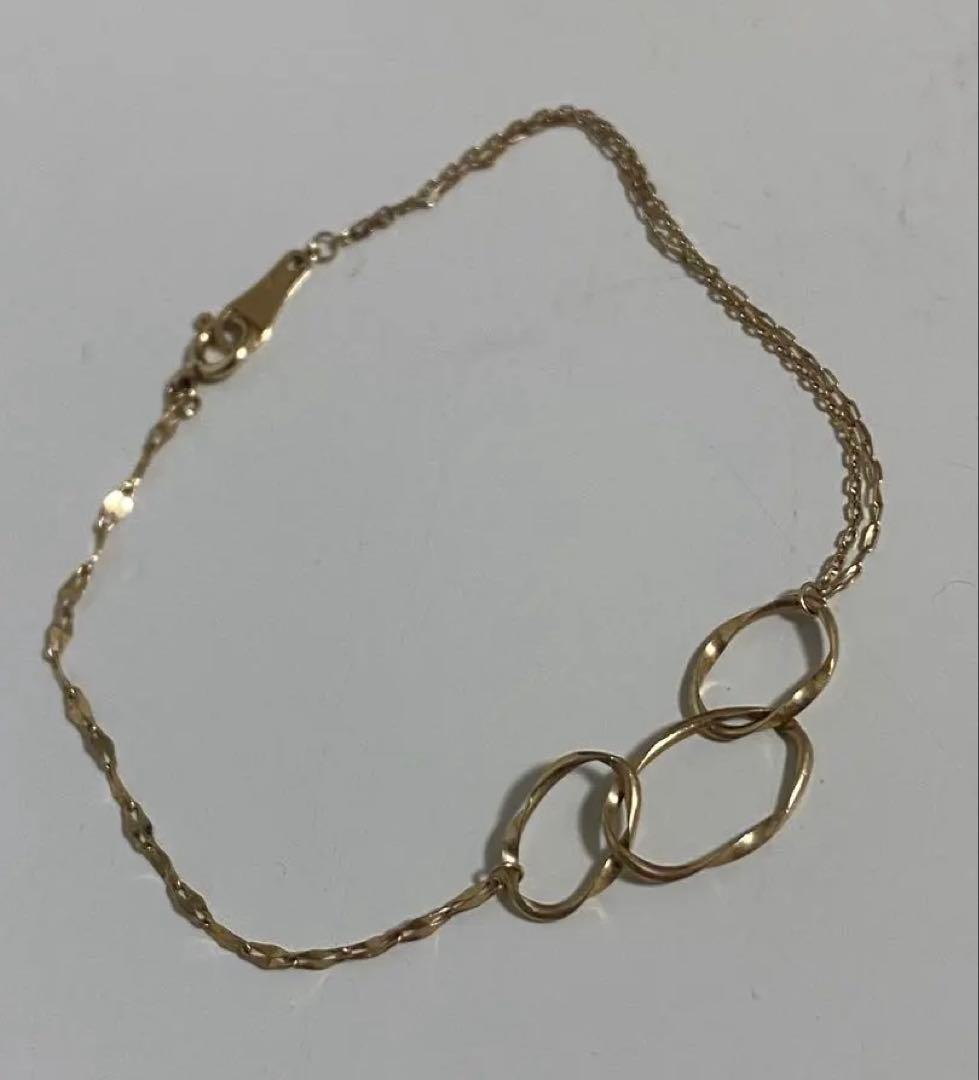 agete アガット スクリュー ツイスト オーバルブレスレット K10YG