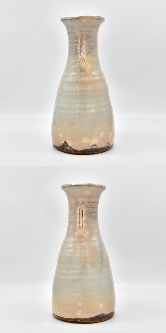 新品未使用 聴泉庵 萩焼宗家十五代 坂倉新兵衞 双耳付花入 共箱 黄布 栞