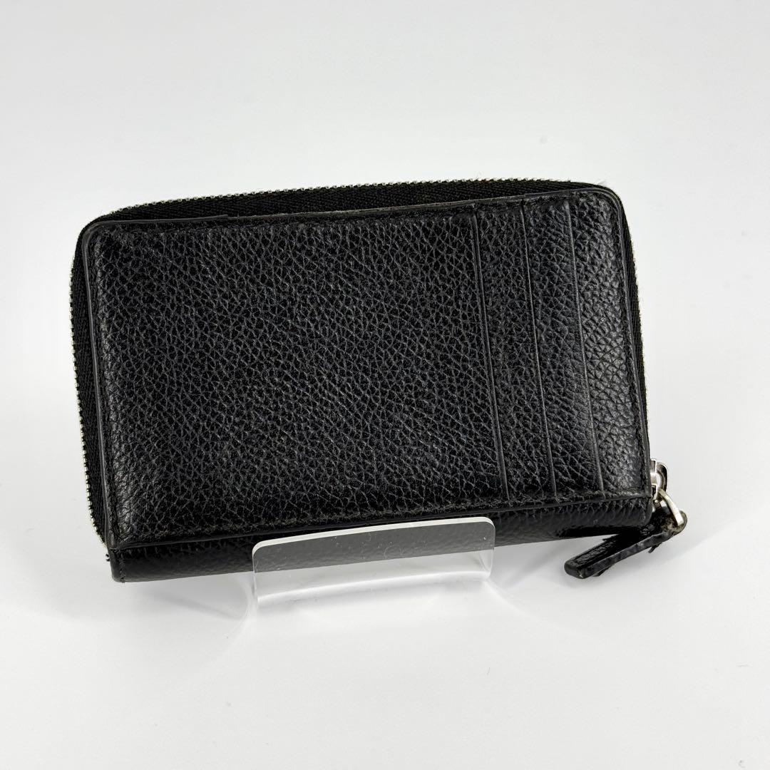 美品 バレンシアガ エブリデイ ケース ラウンドジップ ブラック グリーン