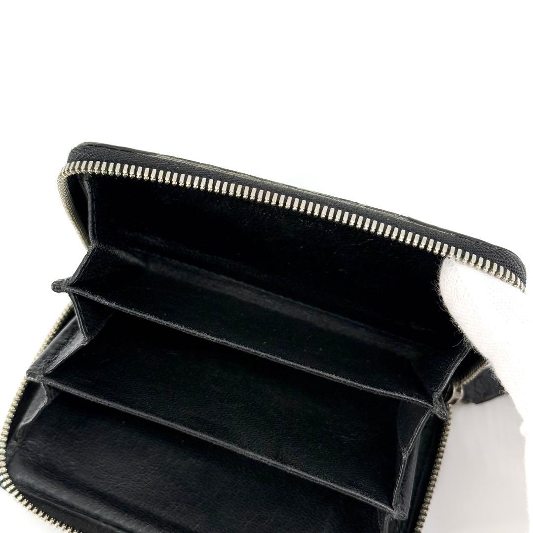 美品 バレンシアガ エブリデイ ケース ラウンドジップ ブラック グリーン