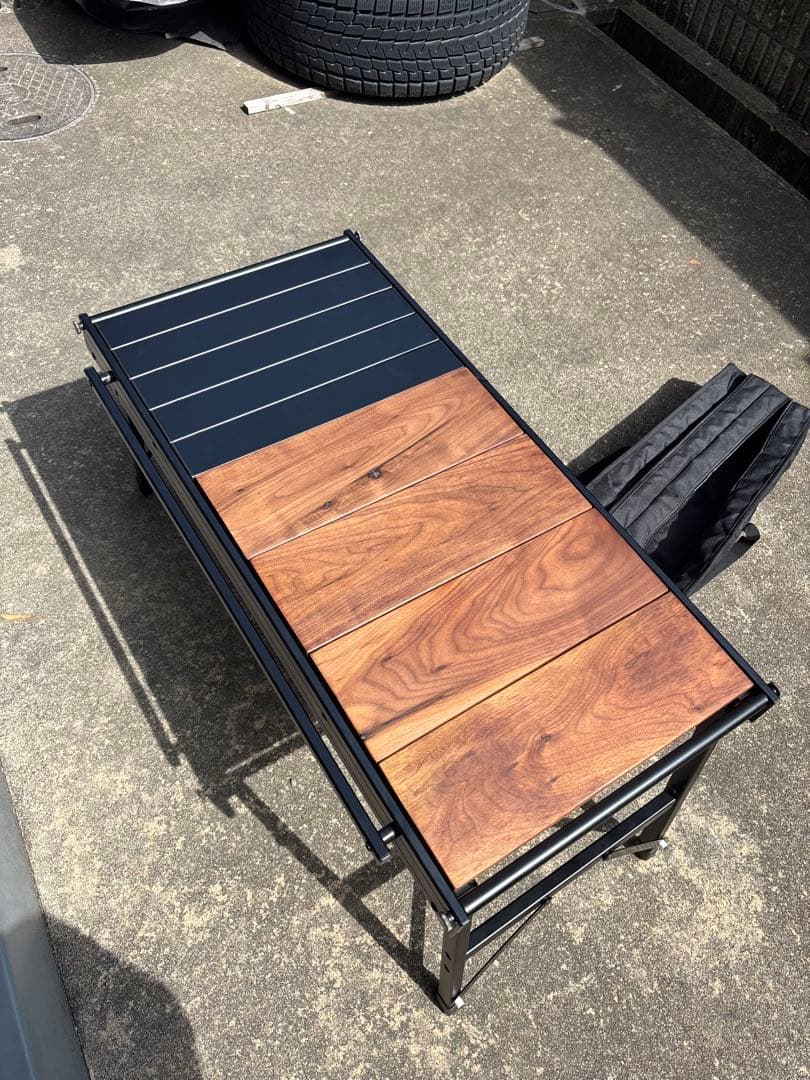 ラーテルワークス ウッドパネルテーブル 木製天板 収納バッグ付き