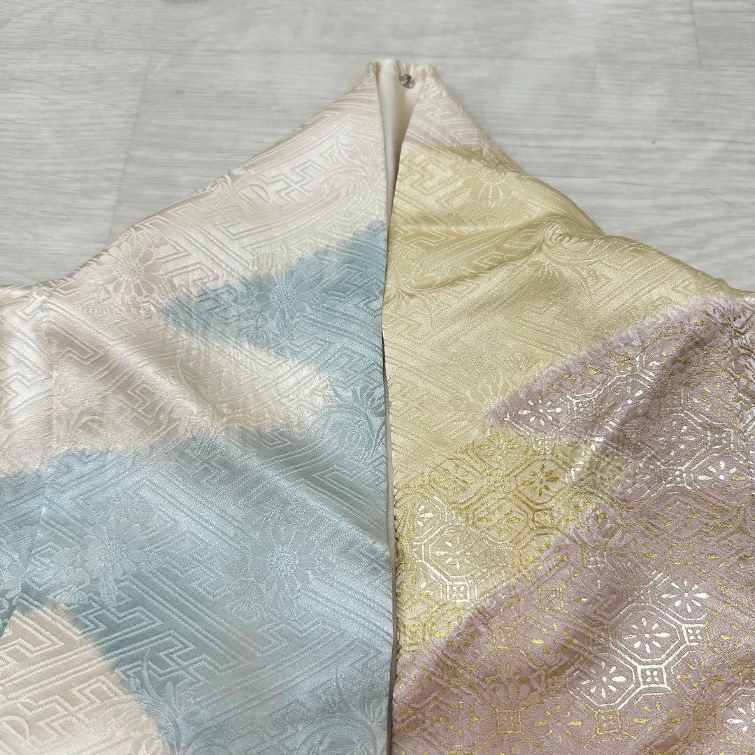 y*☆様 振袖 裄66 美しい刺繍に絞り 金駒刺繍 着物 正絹 広衿 RK-61