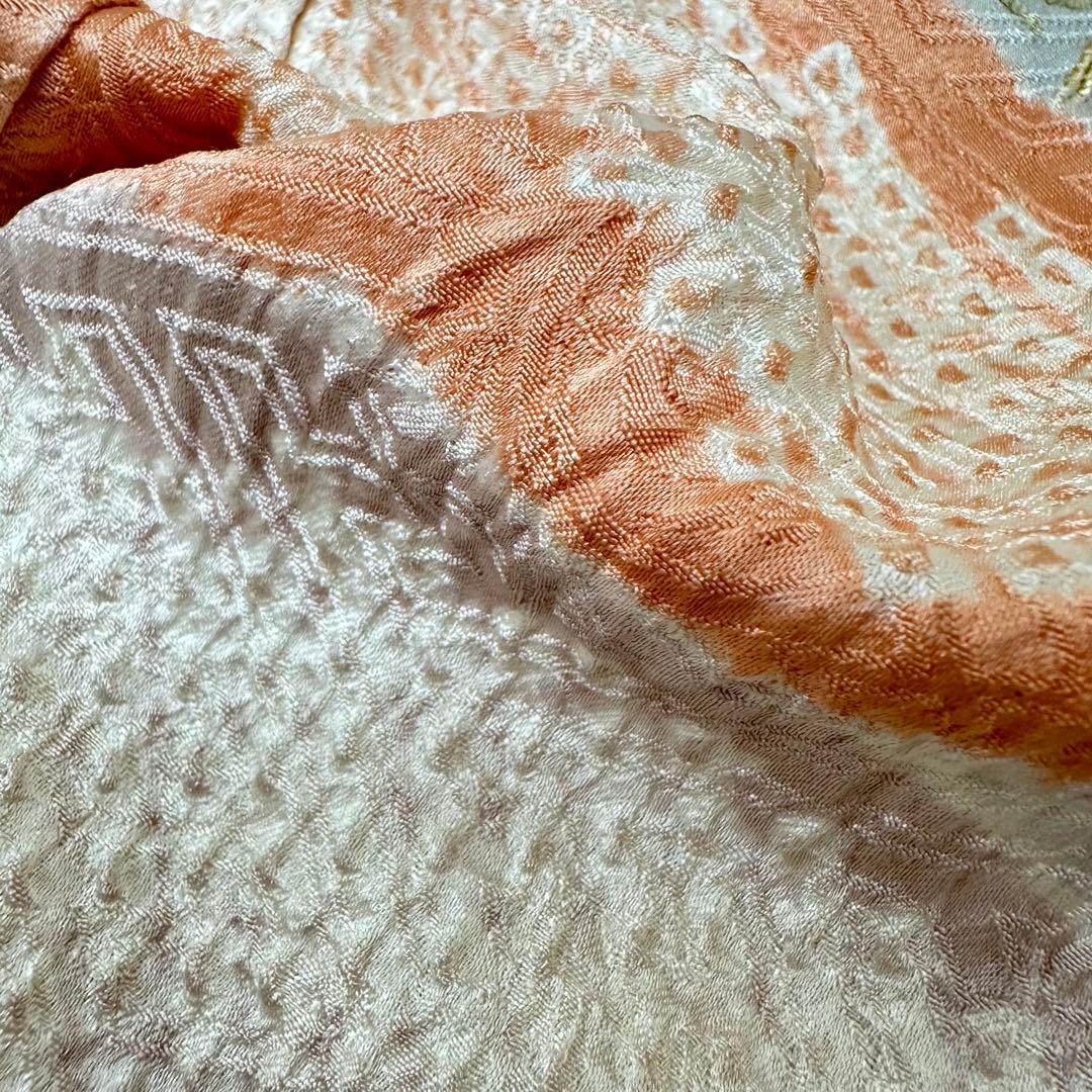 y*☆様 振袖 裄66 美しい刺繍に絞り 金駒刺繍 着物 正絹 広衿 RK-61