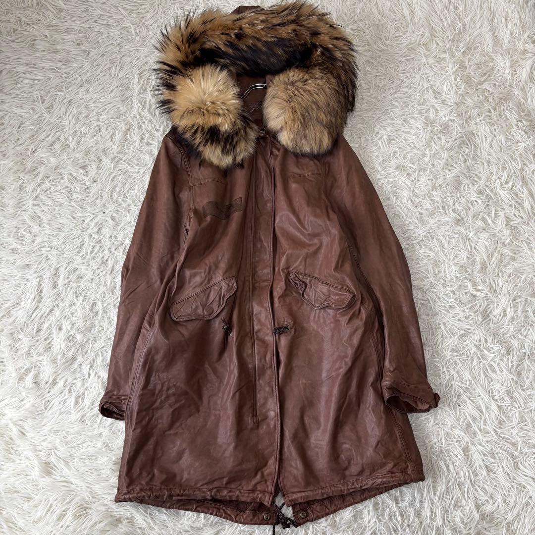 sisii✨2way洗えるレザージャケット　フィッシュテール リアルファー