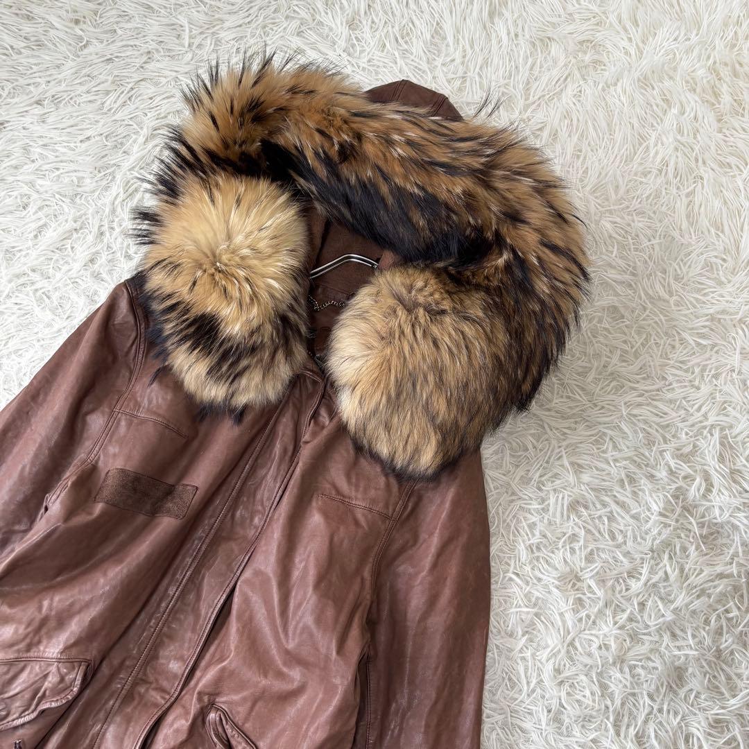 sisii✨2way洗えるレザージャケット　フィッシュテール リアルファー