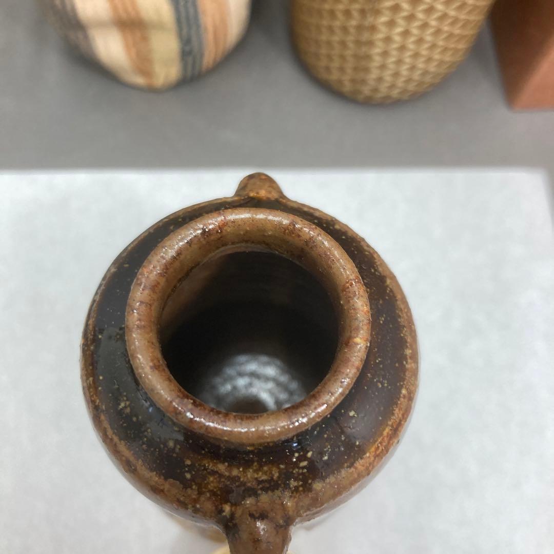 茶器　古美濃　耳付長茶入　老松ト号　妙玄斎書付　加藤光右衛門　共箱　S226MT