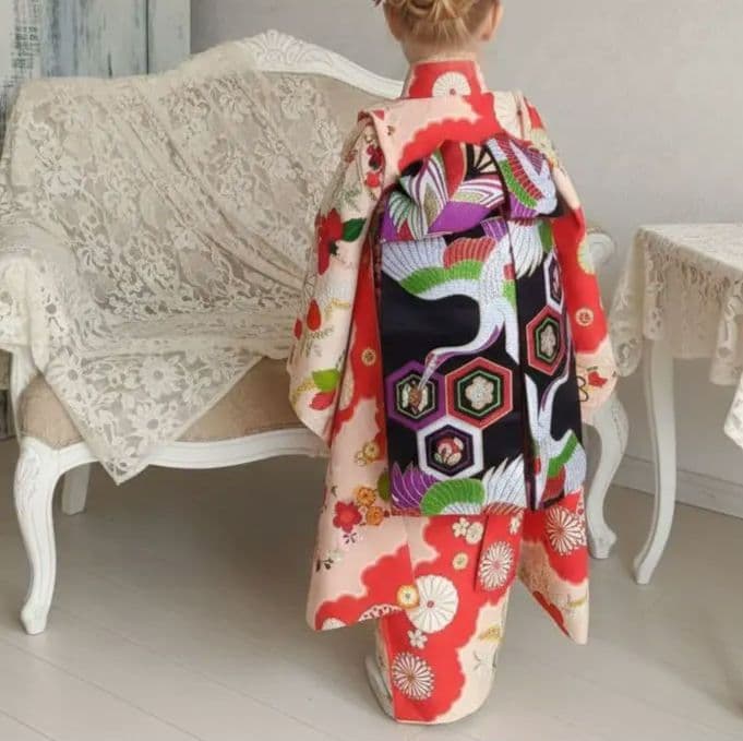 専用です☆　　　アンティークピンククリームオレンジの着物