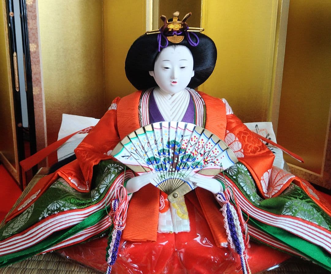 高級　京雛 親王飾り & お道具セット　伝統工芸　松寿作　美術品　日本製　雛人形