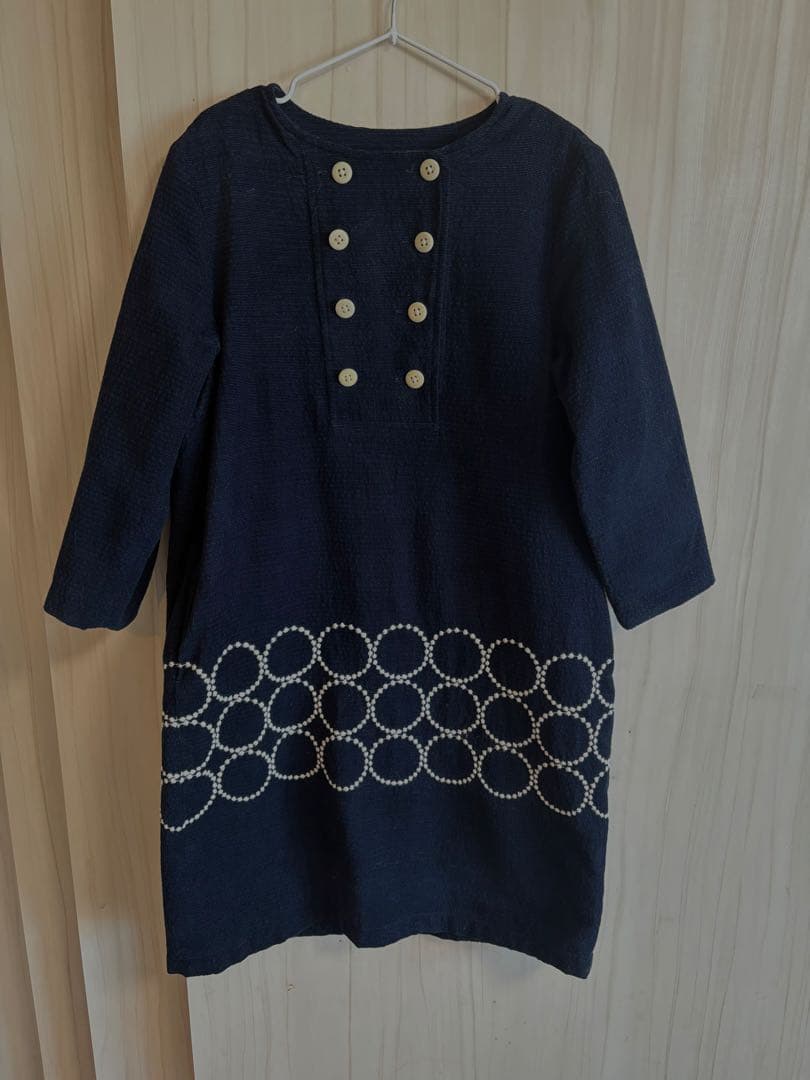 ミナペルホネン tambourine タンバリンワンピース ネイビー　120cm