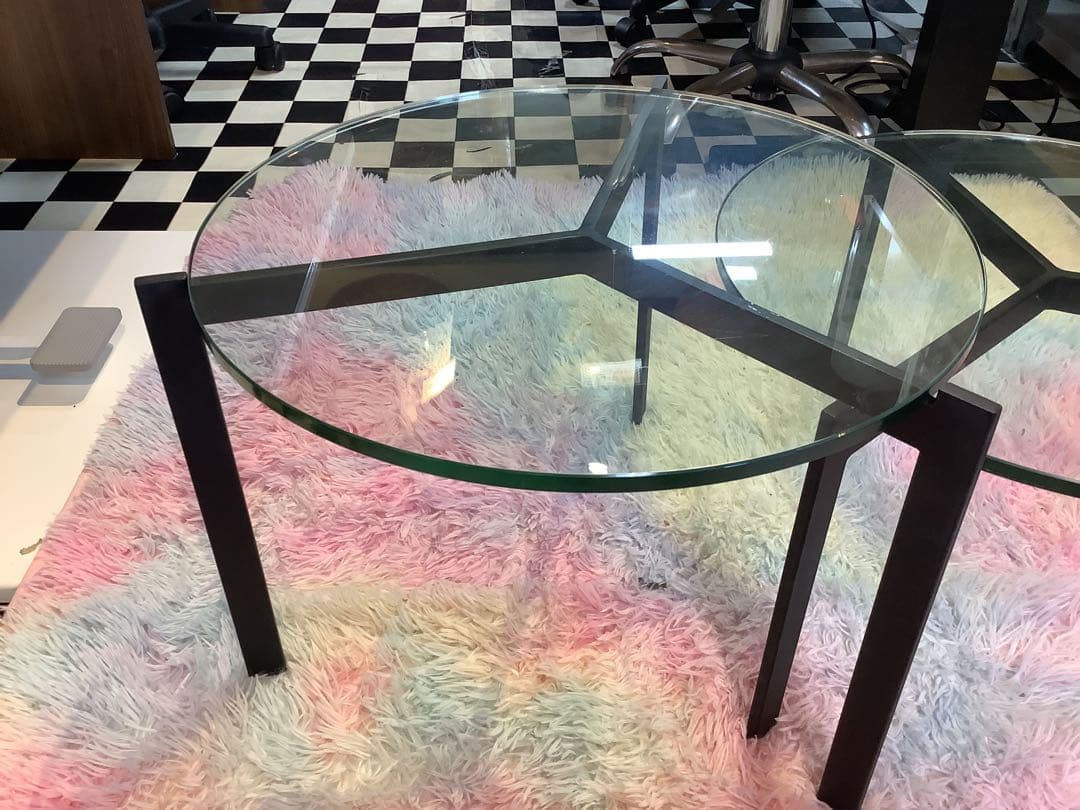 ガラスセンターテーブル　セパレートタイプ　丸テーブル