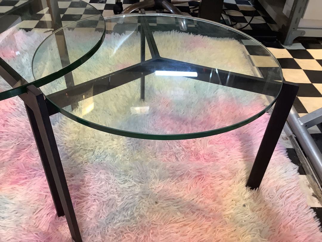 ガラスセンターテーブル　セパレートタイプ　丸テーブル