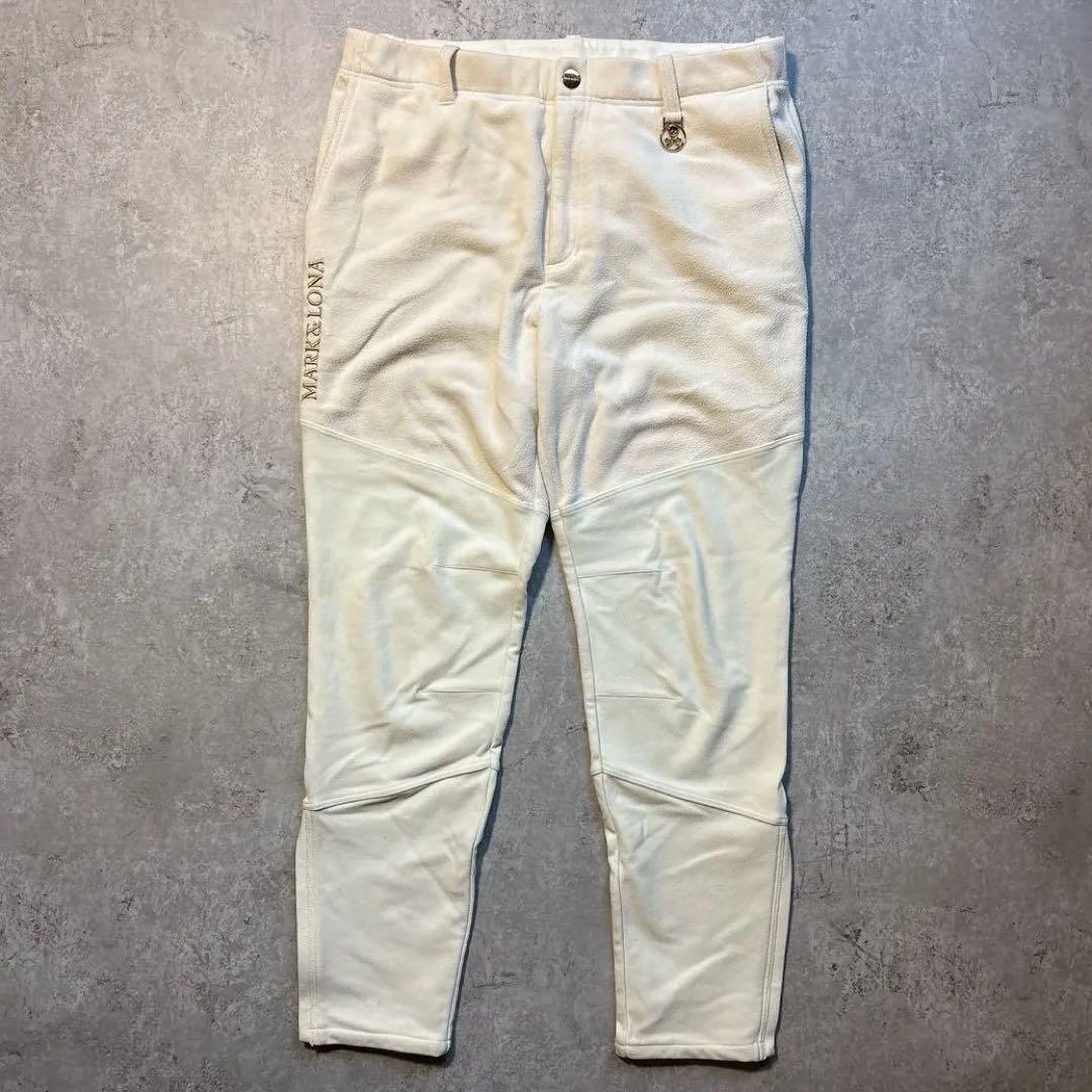 MARK&LONA マークアンドロナ フリースパンツ ロング ゴルフ 白 防風