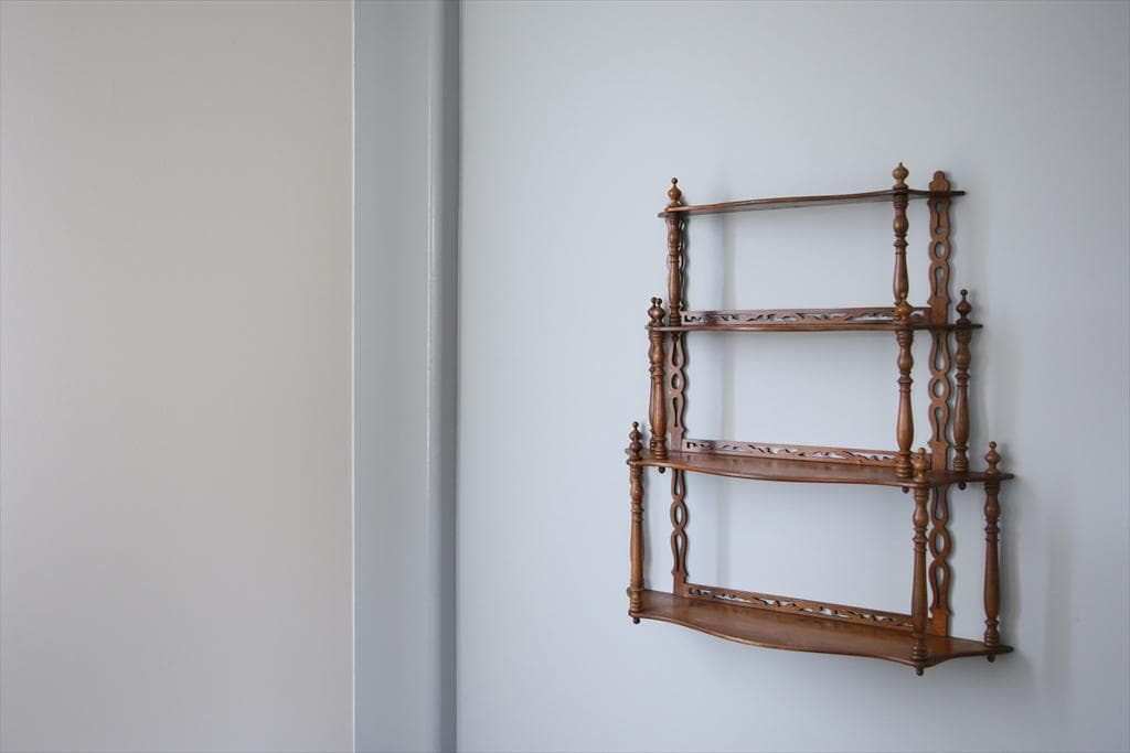 フランスアンティーク木製ウォールシェルフ/壁掛けラック/飾り棚(90-213)