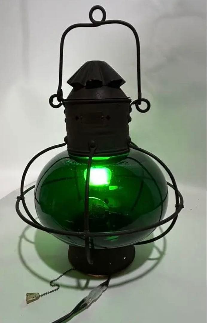 昭和レトロ　船舶用ランタン（吊り下げ/平置き100V電源点灯改造）＜25b14＞