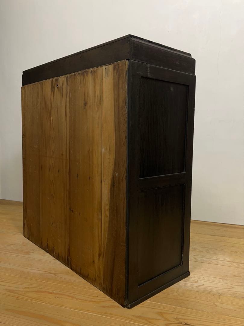 収納棚　ガラス棚　M077　古道具　古家具　ビンテージ　アンティーク　レトロ