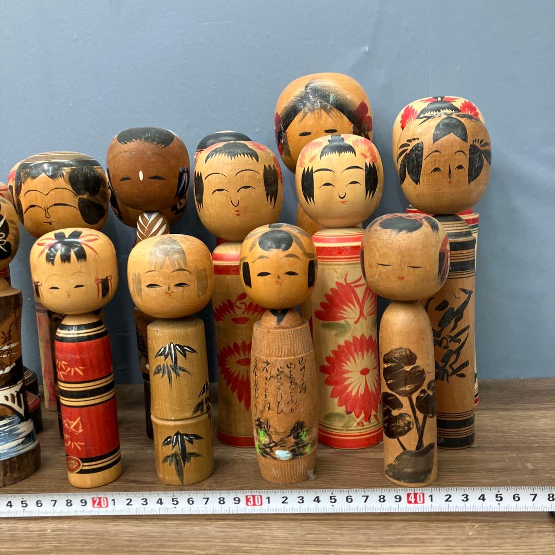D-3 伝統こけし 創作こけし まとめ売り 18体セット 鳴子 遠刈田 置物