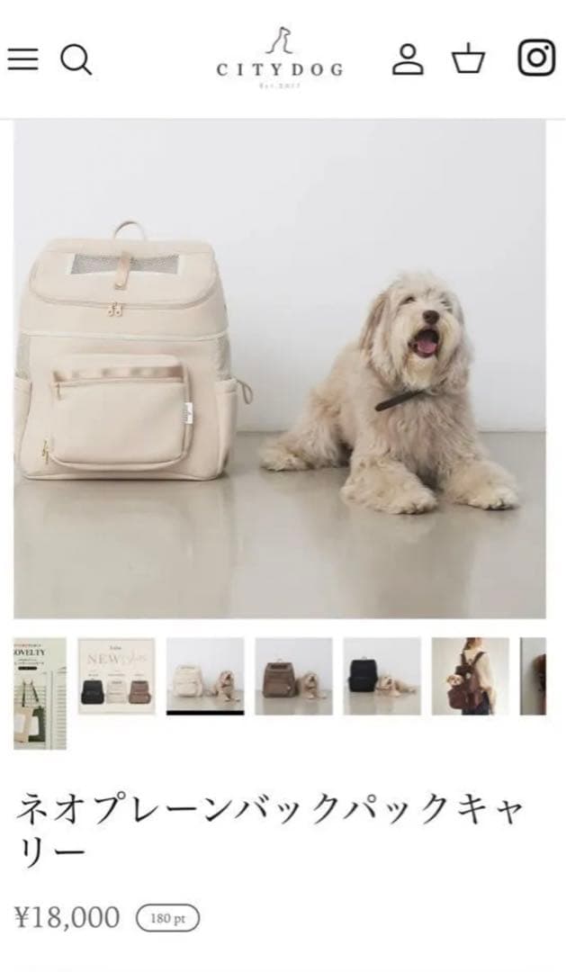 【citydog】ネオプレーンバックパックキャリー/Mサイズ