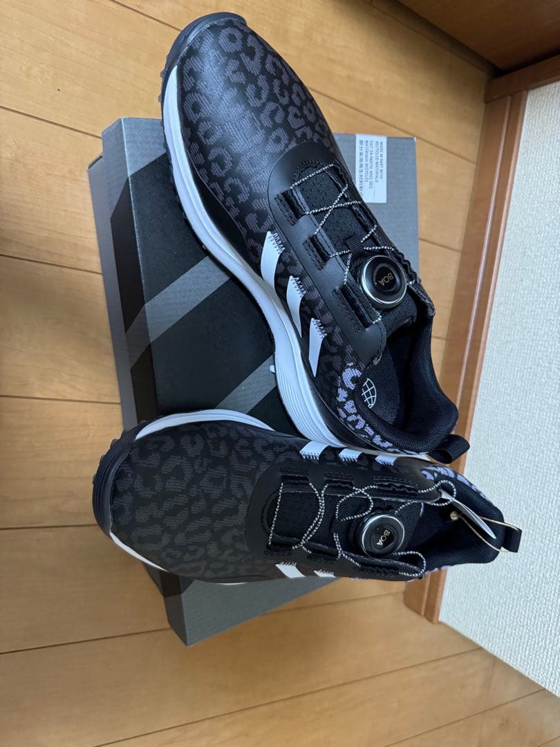 adidas S2G ゴルフシューズ 24.5 ブラック/レオパード 新品