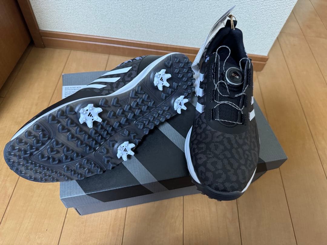 adidas S2G ゴルフシューズ 24.5 ブラック/レオパード 新品