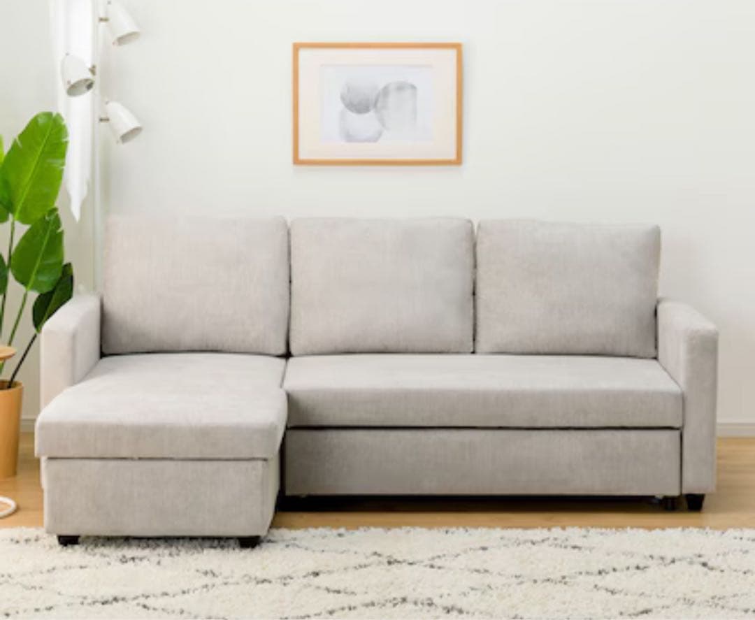 『いもりさん　』布張り カウチソファベッド　ノアーク2 撥水加工タイプ