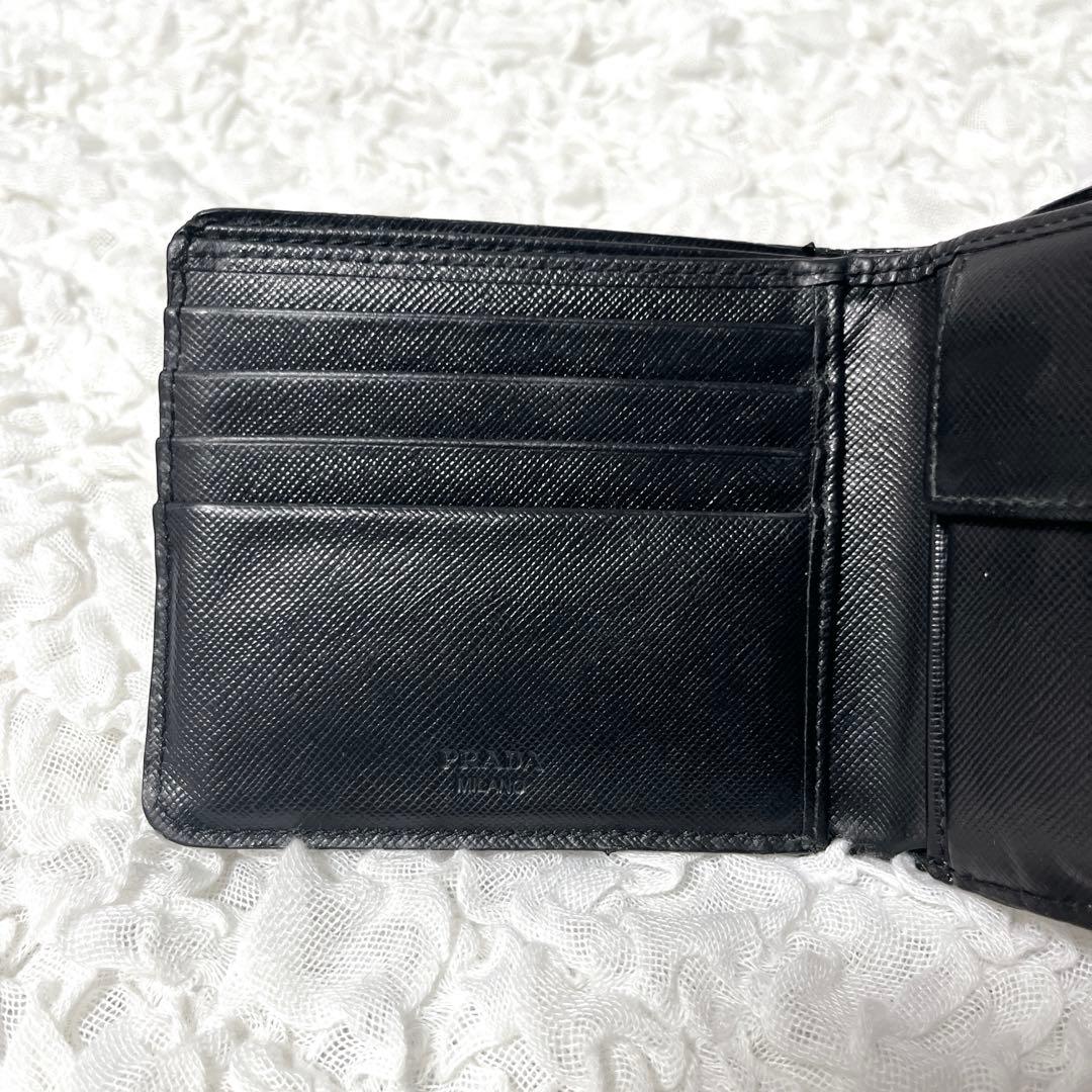 美品 プラダ サフィアーノ 二つ折り財布 小銭入れ  カード コンパクト