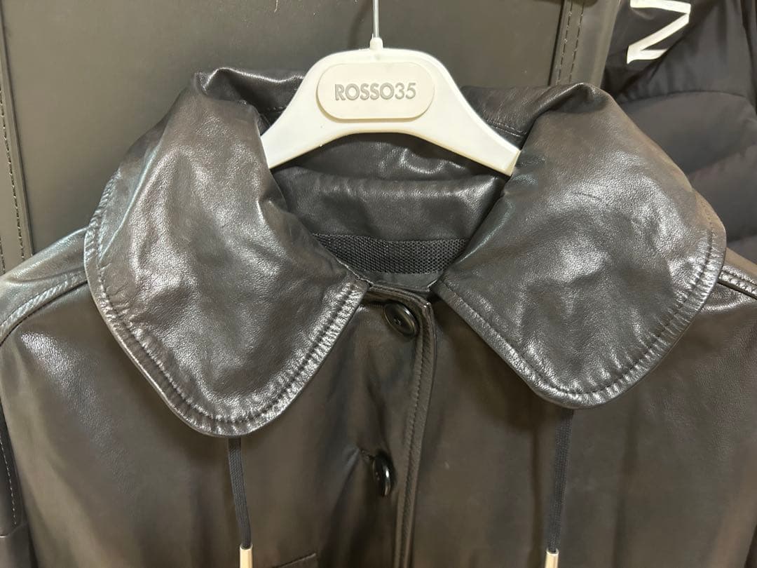 Sisii フード付き本革ジャケット